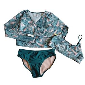 Art class Girls’ 3 pc Rashguard Swimwear Set size L(10/12)